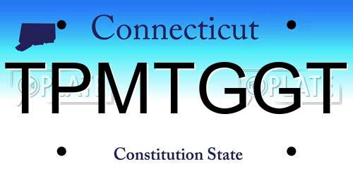 TPMTGGT Connecticut License Plate