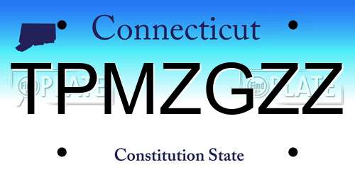 TPMZGZZ Connecticut License Plate