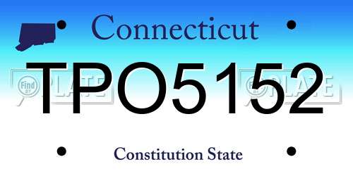 TPO5152 Connecticut License Plate