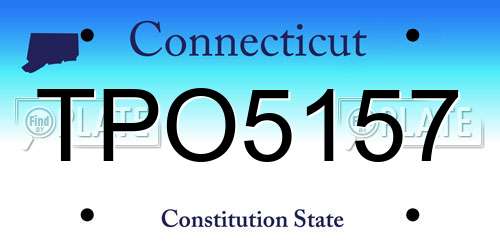 TPO5157 Connecticut License Plate