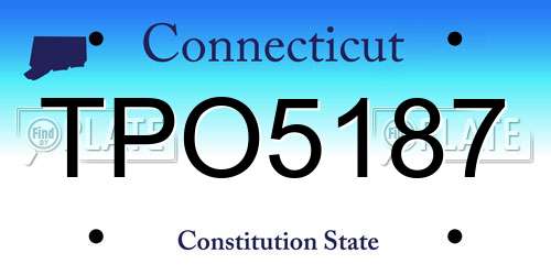TPO5187 Connecticut License Plate