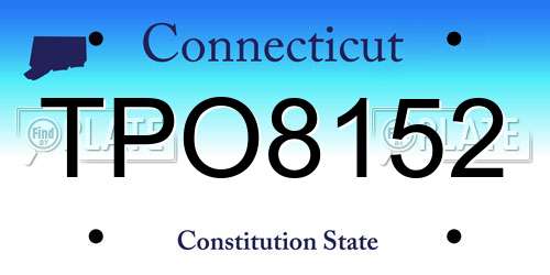 TPO8152 Connecticut License Plate