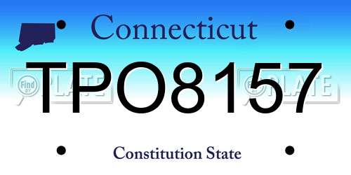 TPO8157 Connecticut License Plate