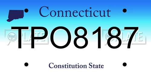 TPO8187 Connecticut License Plate