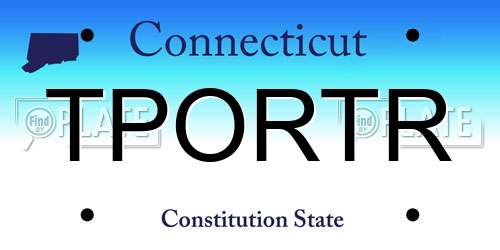 TPORTR Connecticut License Plate