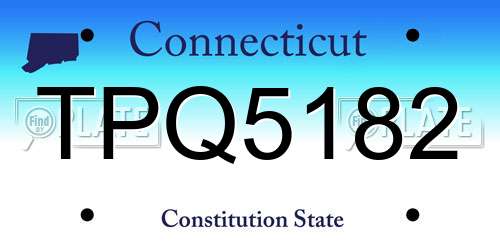 TPQ5182 Connecticut License Plate