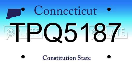 TPQ5187 Connecticut License Plate