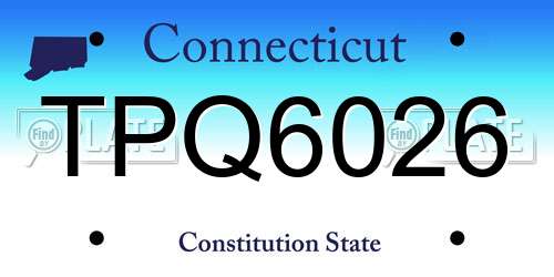 TPQ6026 Connecticut License Plate