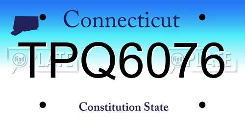 TPQ6076 Connecticut License Plate
