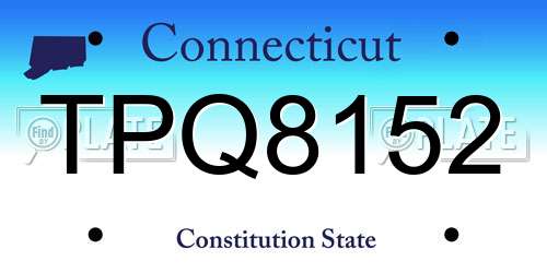 TPQ8152 Connecticut License Plate