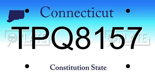 TPQ8157 Connecticut License Plate
