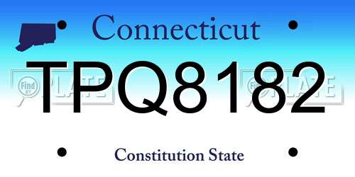 TPQ8182 Connecticut License Plate