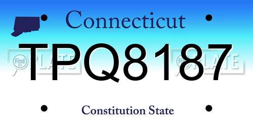 TPQ8187 Connecticut License Plate