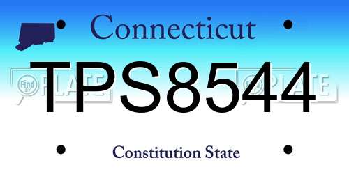 TPS8544 Connecticut License Plate