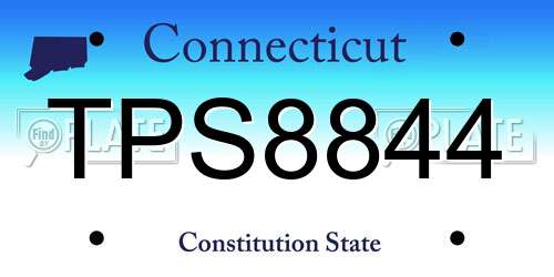 TPS8844 Connecticut License Plate