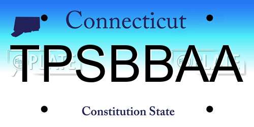 TPSBBAA Connecticut License Plate
