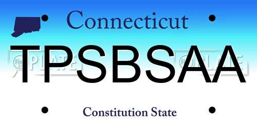TPSBSAA Connecticut License Plate