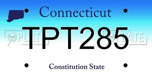 TPT285 Connecticut License Plate
