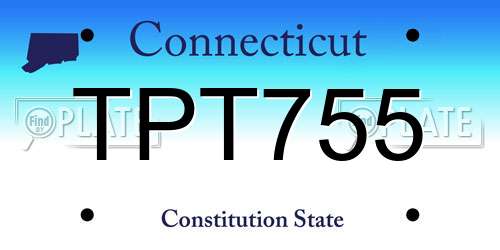 TPT755 Connecticut License Plate