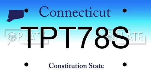 TPT78S Connecticut License Plate