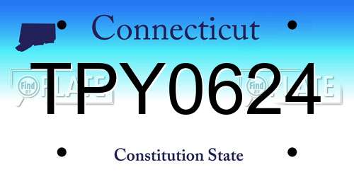 TPY0624 Connecticut License Plate