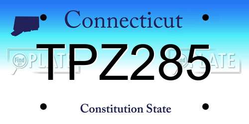 TPZ285 Connecticut License Plate