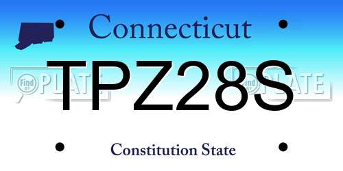 TPZ28S Connecticut License Plate
