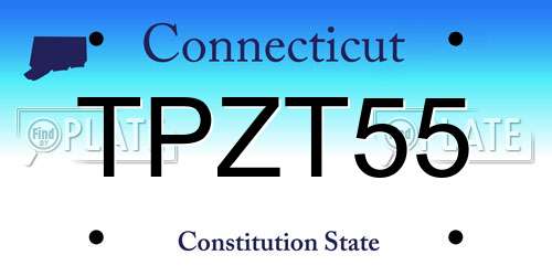 TPZT55 Connecticut License Plate