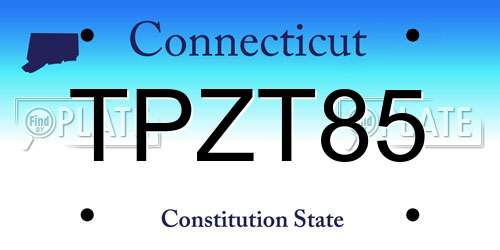 TPZT85 Connecticut License Plate
