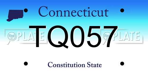 TQ057 Connecticut License Plate