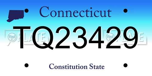 TQ23429 Connecticut License Plate