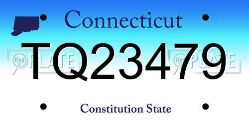 TQ23479 Connecticut License Plate