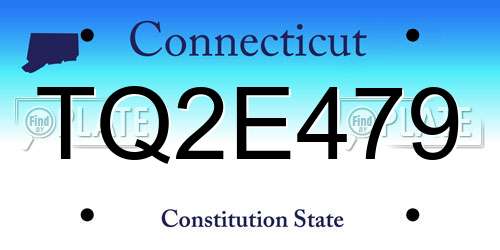 TQ2E479 Connecticut License Plate