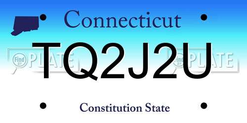 TQ2J2U Connecticut License Plate