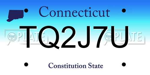 TQ2J7U Connecticut License Plate