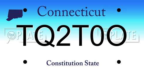TQ2T0O Connecticut License Plate
