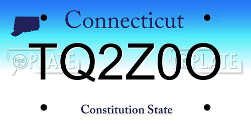 TQ2Z0O Connecticut License Plate