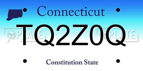 TQ2Z0Q Connecticut License Plate