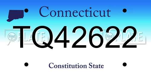 TQ42622 Connecticut License Plate