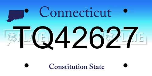 TQ42627 Connecticut License Plate