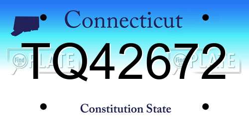 TQ42672 Connecticut License Plate