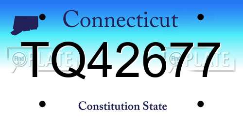 TQ42677 Connecticut License Plate