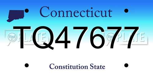 TQ47677 Connecticut License Plate