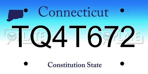 TQ4T672 Connecticut License Plate