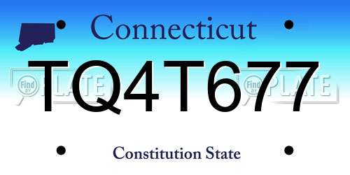 TQ4T677 Connecticut License Plate