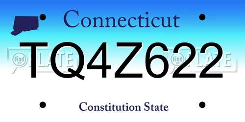 TQ4Z622 Connecticut License Plate