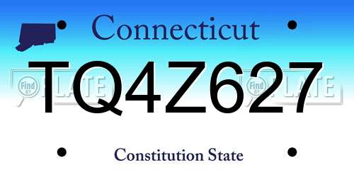 TQ4Z627 Connecticut License Plate