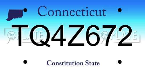 TQ4Z672 Connecticut License Plate
