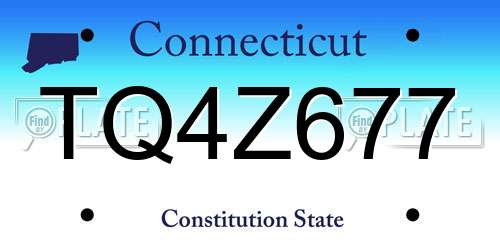 TQ4Z677 Connecticut License Plate