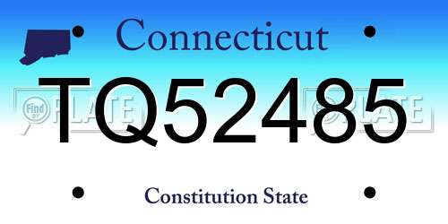 TQ52485 Connecticut License Plate